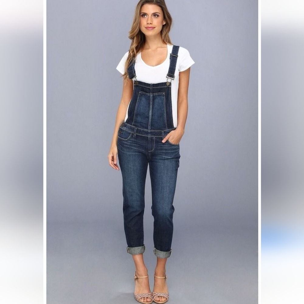 PAIGE Sierra Dark Wash Jeans Overalls Classic Style Size 30